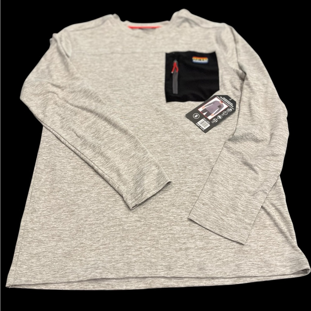 Avalanche Men’s Long Sleeve Crewneck Zip Pocket T Shirt Size Small NWT